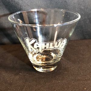 Kahlua  tapered Cocktail glass. Etched design clear glass